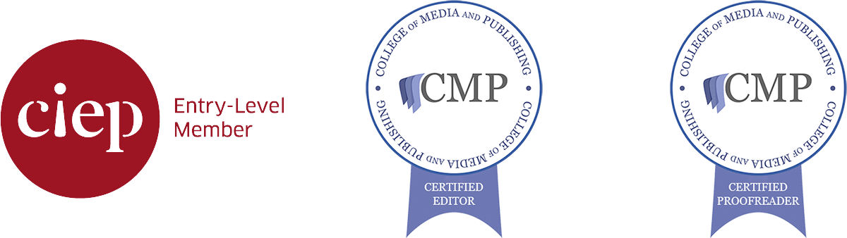 chartered institute of editing and proofreading logo, college of media and publishing logo